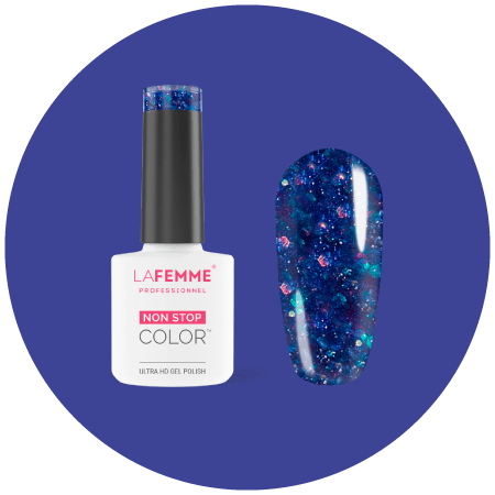 h266 smalto semipermanente blu glitter natale 2020 la femme