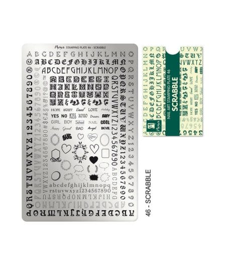 Piastra Stamping Moyra® 46 - Scrabble - 9,5cm x 14,5cm