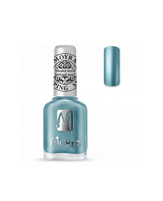 moyra stamping nail polish chrome blue SP26
