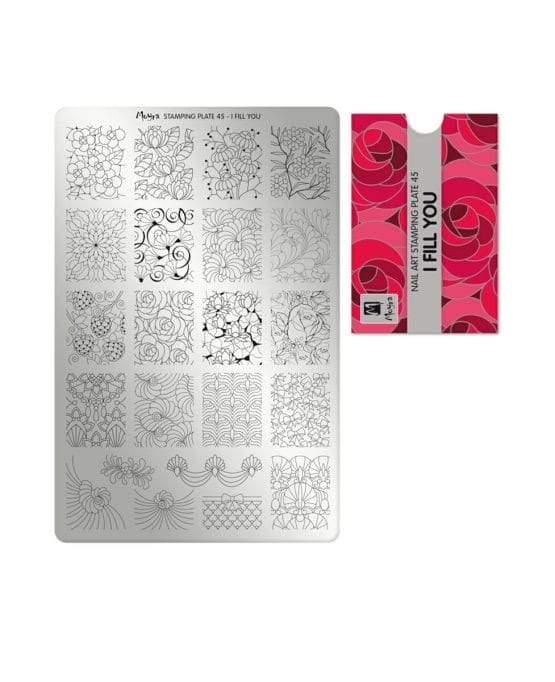 Piastra per stamping Moyra Stamping Plate 45 I fill You Flowers Florality Design Nail Art Idee decorazione unghie primavera