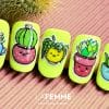 Idee Nail Art Simpatiche Kawaii Ispirazioni Unghie Ricostruzione Cactus Piante Fiori Verde Chiaro La Femme