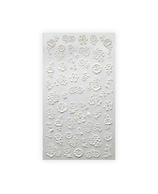 Sticker 3D - Flower Decorations White Fiori Rose decorazioni matrimonio nail art sposa idee
