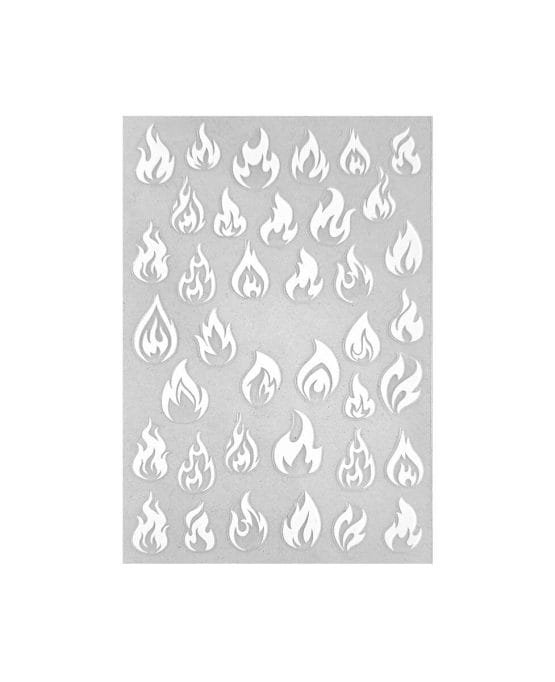 Sticker Fluo - Flame - Fiamma Fluorescente Nail Art Rock idee Unghie ispirazioni