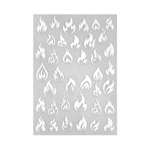 Sticker Fluo - Flame - Fiamma Fluorescente Nail Art Rock idee Unghie ispirazioni