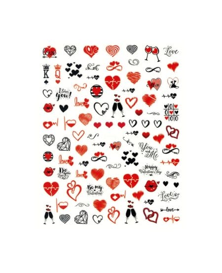 Idee Unghie 5 minuti Sticker San Valentino Cuori Scritte