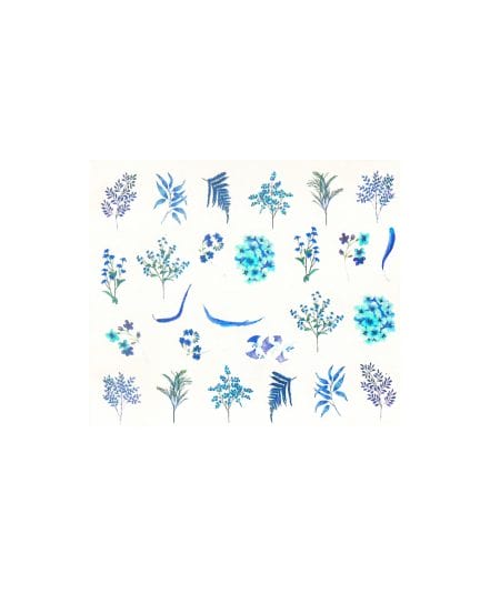 Water Decal fiori blu
