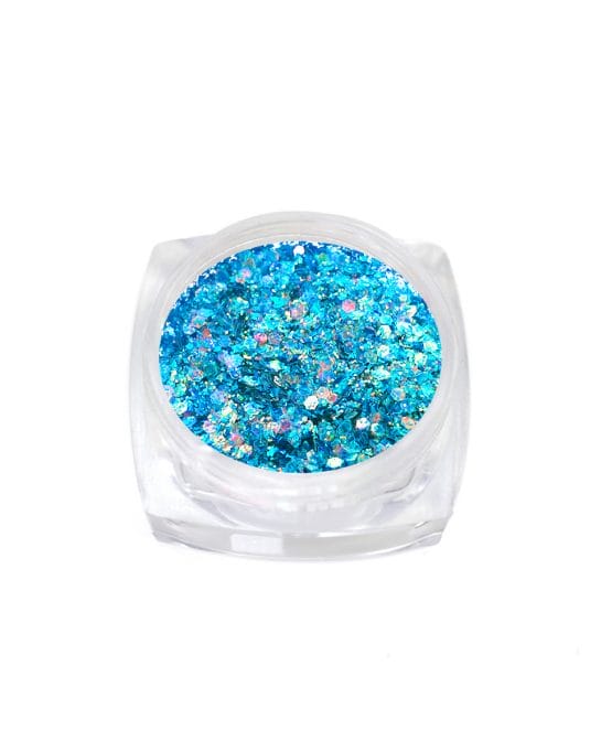 glitter olografico azzurro per nailart