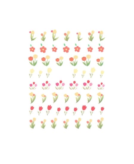 Sticker per unghie con fiori tulipani