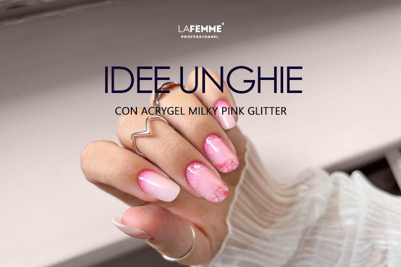 IDEE UNGHIE ARCYGEL MILkY PINK GLITTER