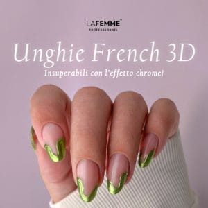Unghie French 3D effetto cromato